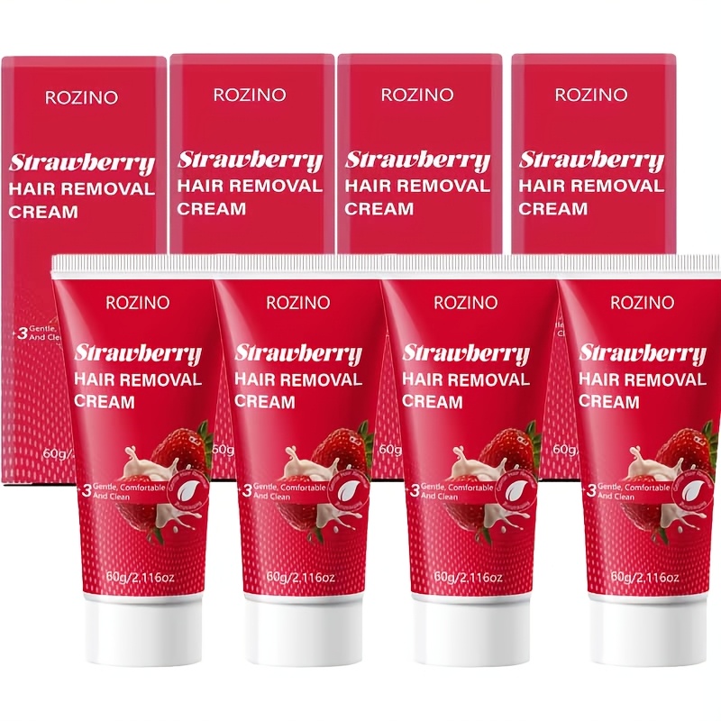 Image of Use For, Lasting Smoothness For 6 Months, 4pcs Large Capacity Strawberry Refreshing Fast, Women's, Men's, Easy Hair Removal, Instant Hair Removal