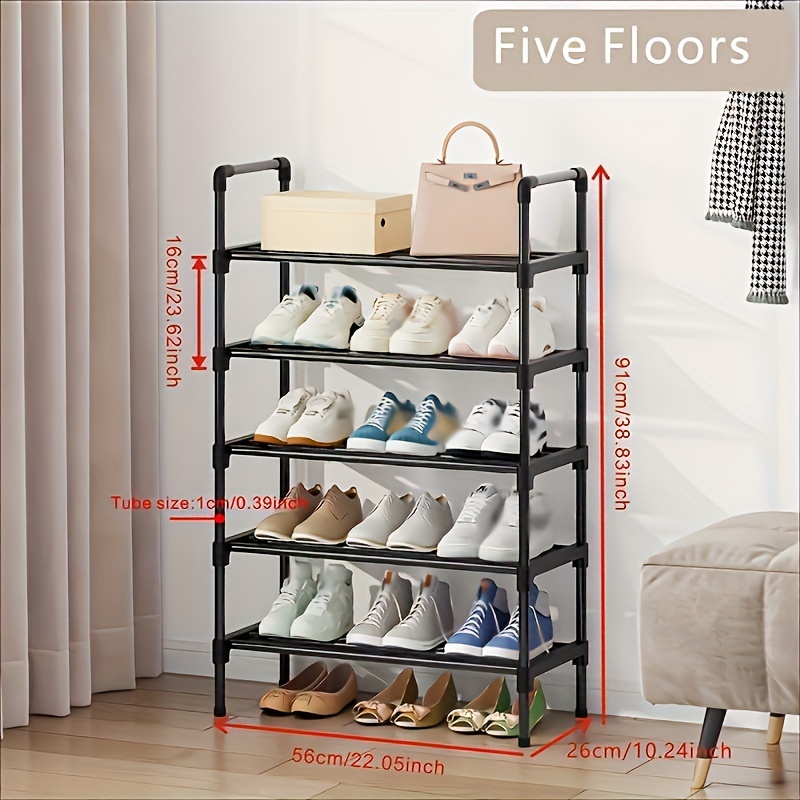 

Stackable 4/5-tier Metal Shoe Rack - Easy , Detachable Design With Large Capacity For Entryway, Hallway, Living Room, Bedroom, Bathroom