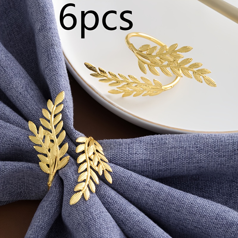 TEMU 6pcs Design Napkin Rings, Suitable For Hotel Wedding Table Decoration Napkin Holders