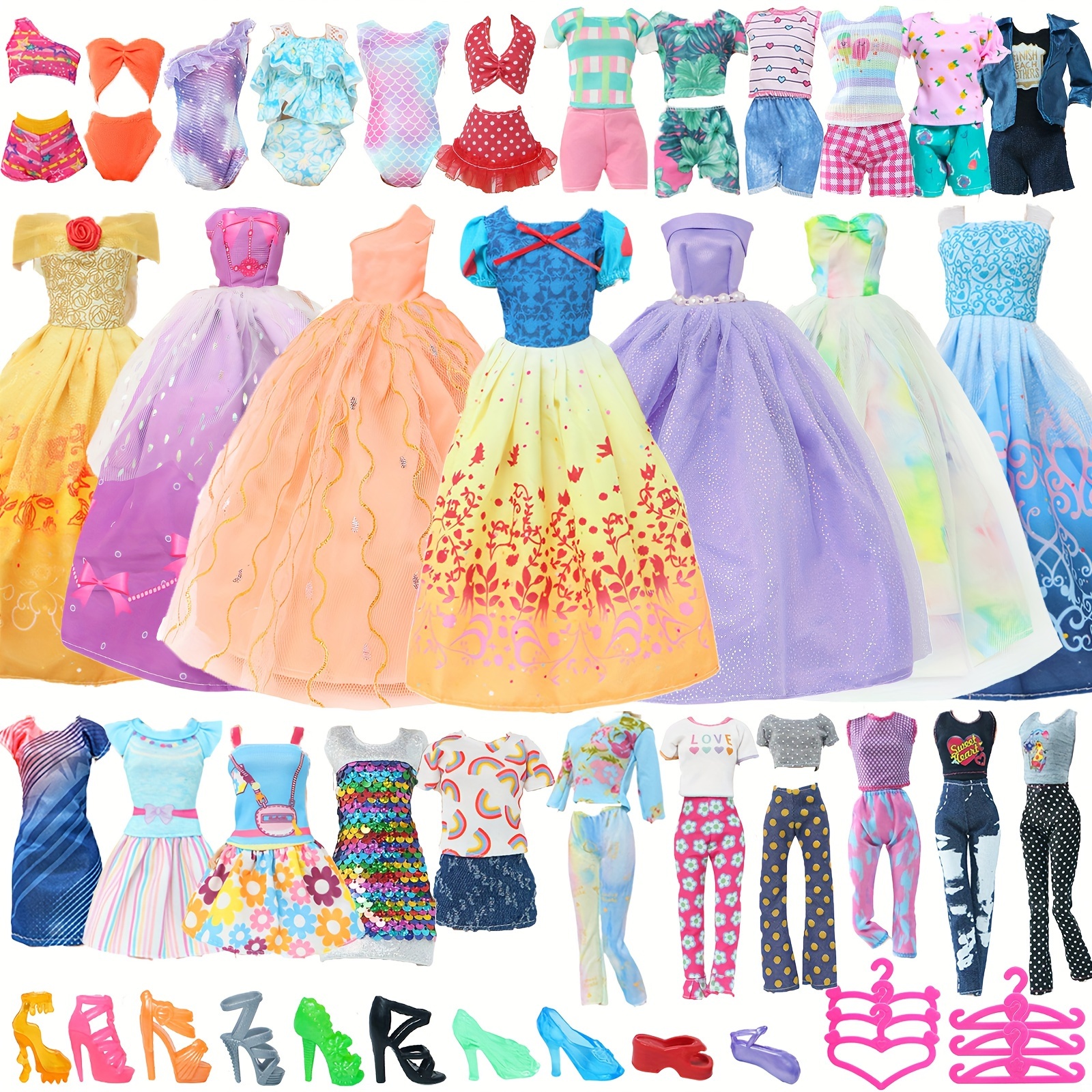 

[ ] 27pcs/set Doll Clothes And Accessories, Including 1 , 2 Dresses, 2 , 2 Pants, 2 Of Swimsuits, 10 Of , 10 (excluding ), Suitable For 11.5 30cm , Toy Christmas