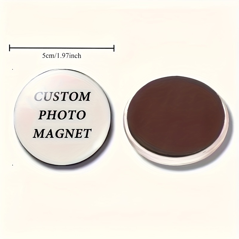 TEMU 10 Magnetic Fridge Magnets With Photo/text/logo/photo And Magnet Holder Design - 1.97 Inches (50mm) Strong Magnetic Base, Durable Fridge Magnets