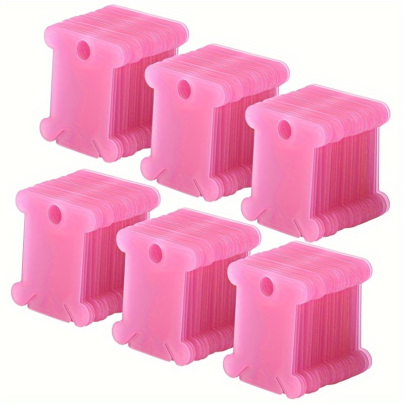 

Value Pack 150pcs Plastic Bobbins(pink), Embroidery Floss Cards For Cross Stitch Thread Craft Diy Sewing Storage, Hard Floss Bobbins