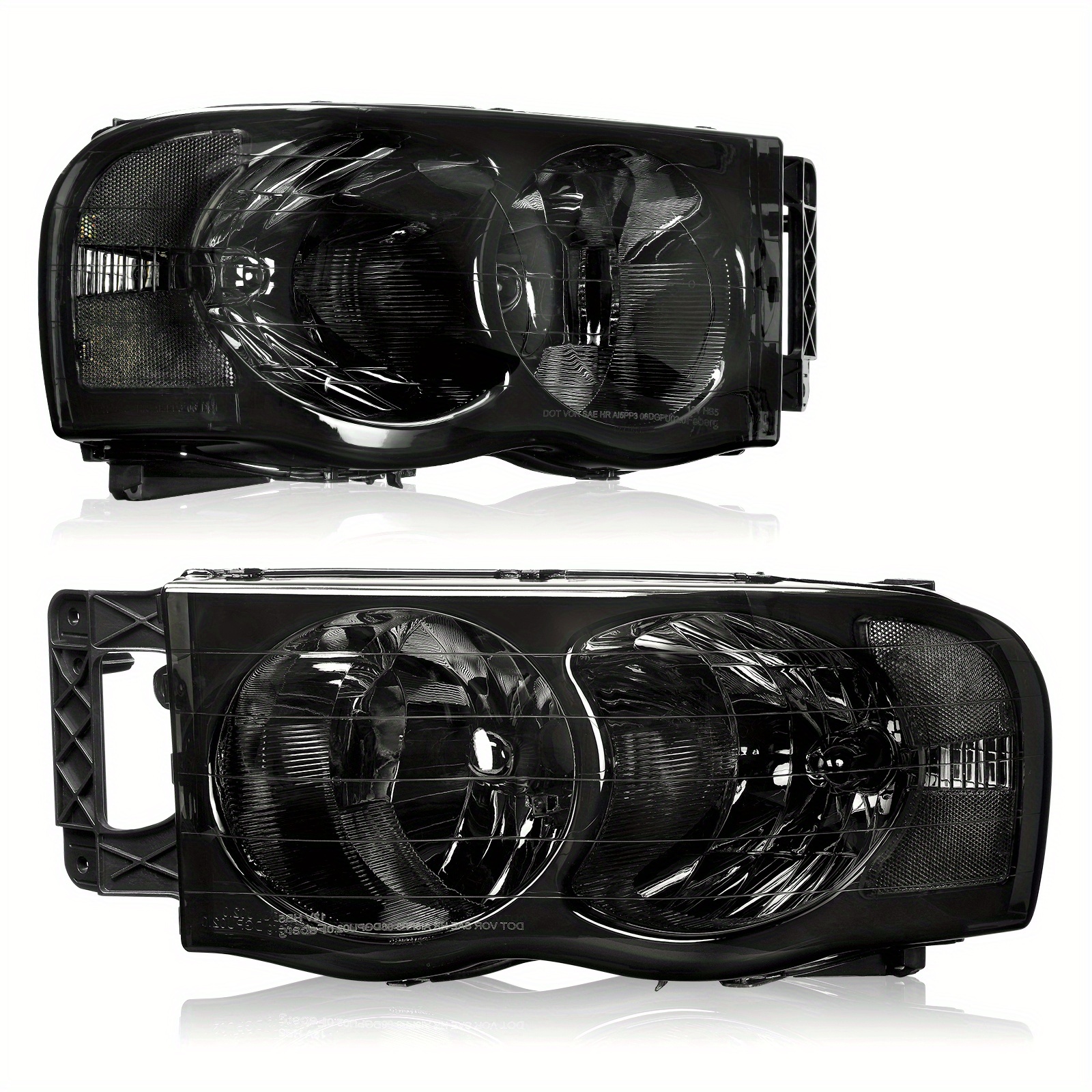 

Headlights For Dodge Ram 1500 2500 3500 2002 2003 2004 2005 Pickup Headlamp Replacement Smoke Lens Clear Reflector