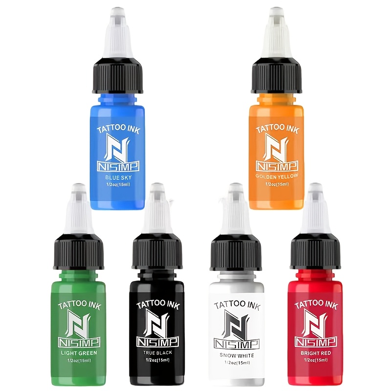 Nisimp 13-color/6- Ink Set Suitable For Tattoo Practice & Diy Tattooing - Professional & Use With Long-lasting, Container For , Hobbyists, Permanent Skin Marking Supplies