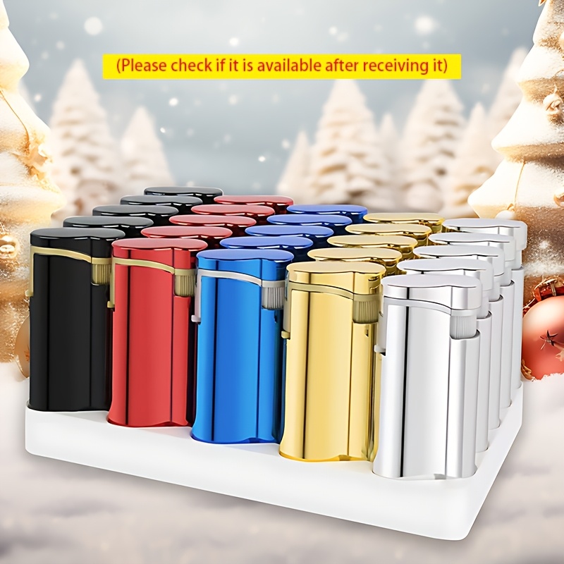 TEMU 25pcs Set Of Butane Lighters, Windproof Jet Flame, Durable Portable Lighter With Metal Shell, Adjustable Flame Size, Inflatable, Suitable For