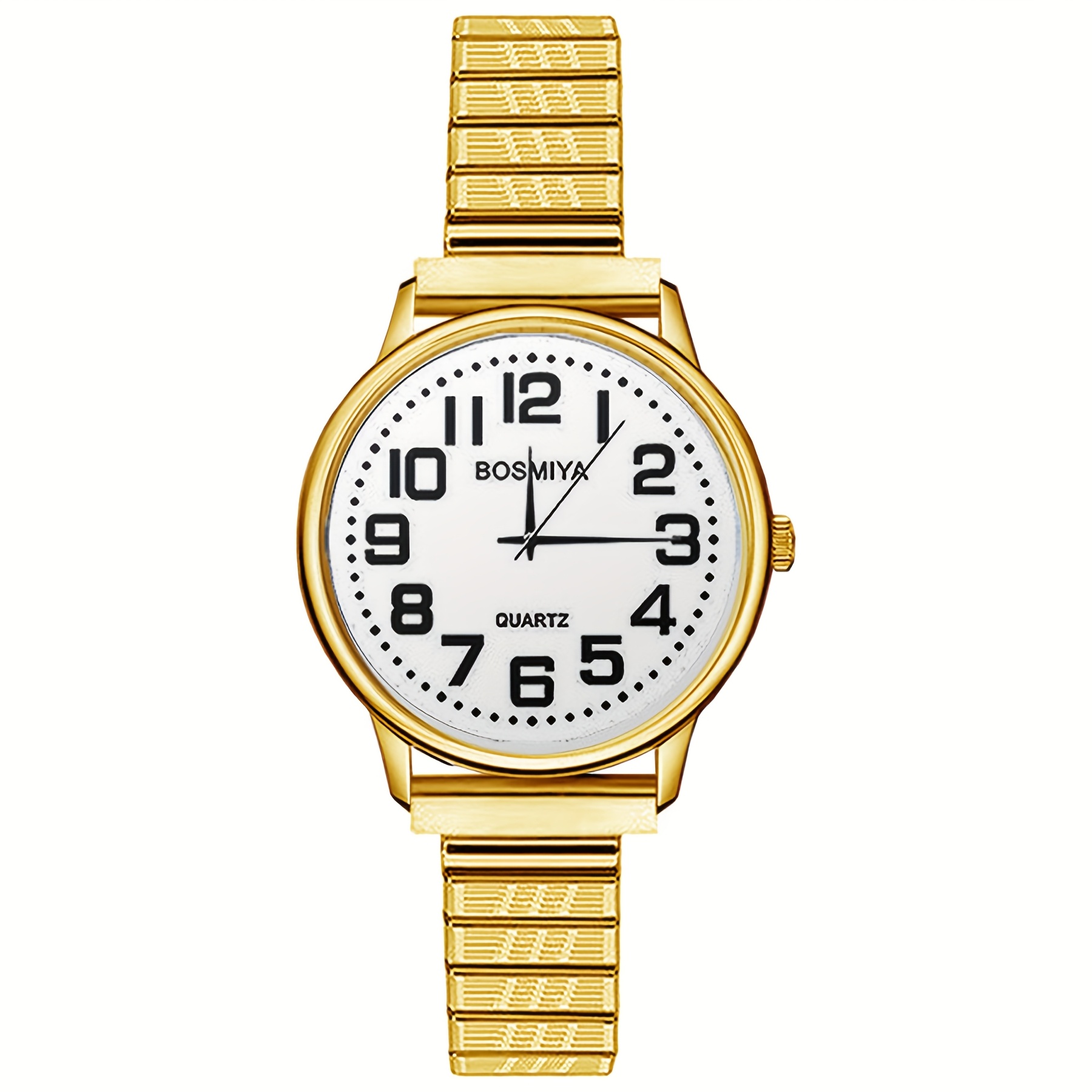 A Watch With An Elastic Featuring A Large Dial And Easy To Read. This Elastic Strap Watch Is Perfect For Women And Makes A Great Gift