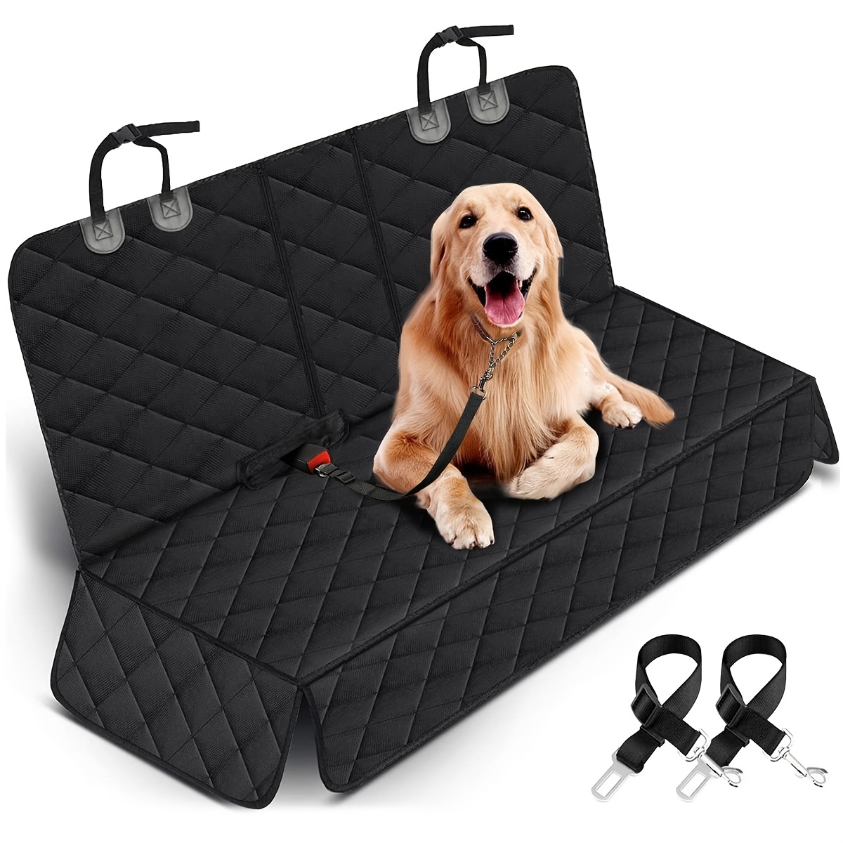 Dog Car Seat Cover, Back Seat Cover For Dogs Pet Car Seat Protector Bench Car Seat Cover, Non-slip Reat Seat Cover Fits Middle Armrest For Most Cars Trucks Suvs - Black