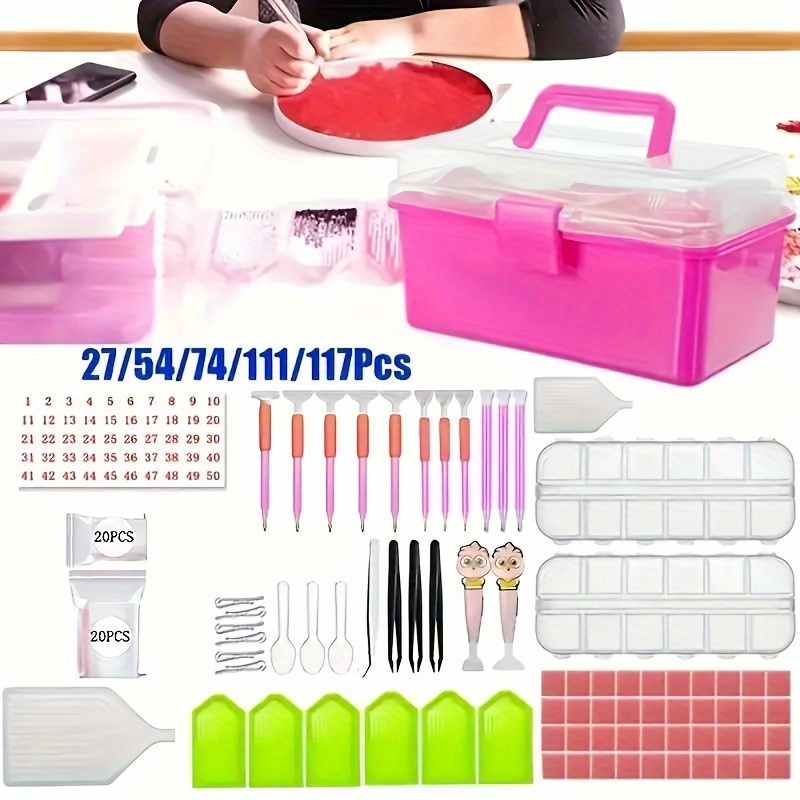 

54pcs , Includes Plastic , , Spatula, , Diamond Pen, And Bag - Diy Supplies For And