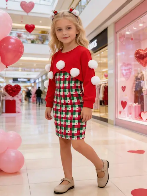 cool christmas dresses Ulitacool Girls Dresses Long Sleeve Christmas Snowy Printed Dress Xmas Crewneck A Line Flowy Shirt Dress Cute Sundress Sky Blue 6-7 Years