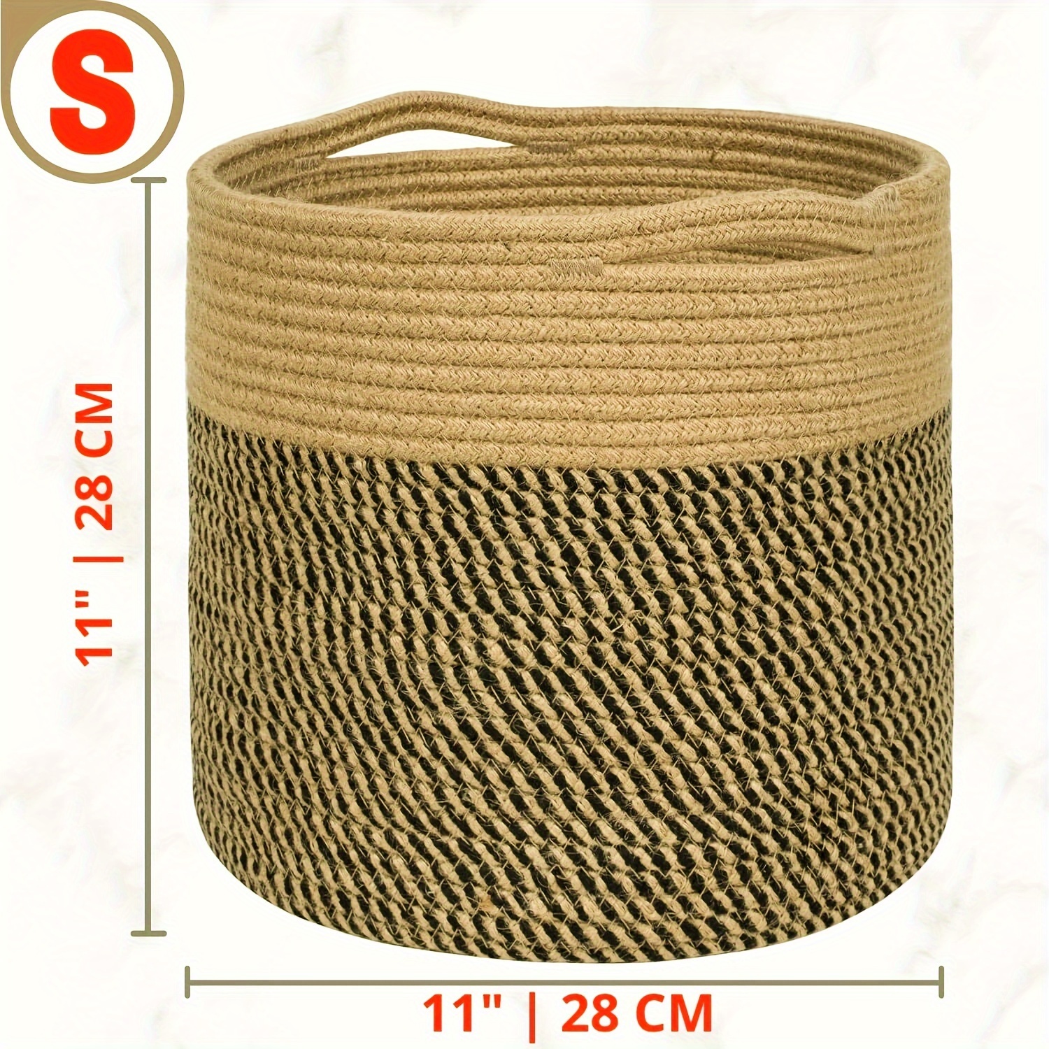 Rope Woven Design Hamper Dirty Clothes Storage Basket Toy - Temu Canada