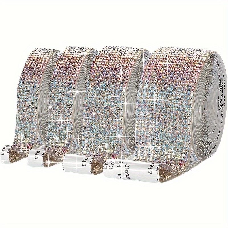 self adhesive crystal rhinestone ribbon bling sparkle trim wrap for diy crafts wedding home decorations vase cosmetics accessories details 8
