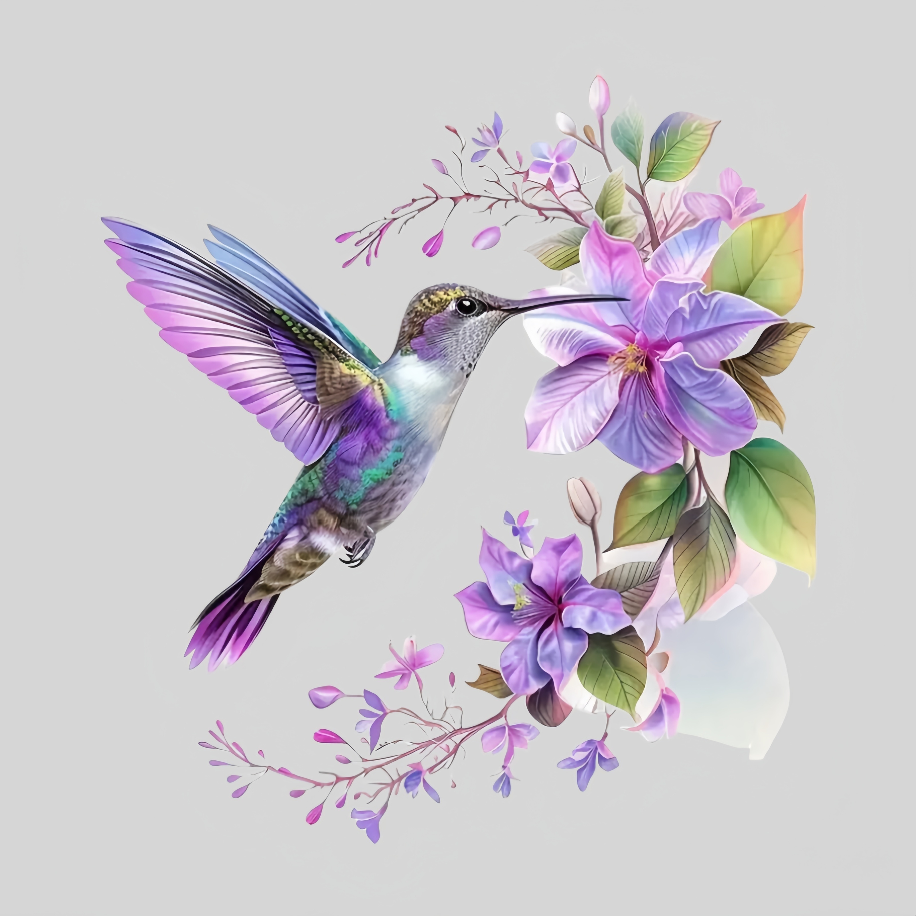 Very Beautiful Hummingbird And Flower High-quality Vinyl Stickers, Car Stickers - Self-adhesive Waterproof Vinyl Stickers - Laptop, Truck Stickers, Motorcycle Stickers, Car , Gift