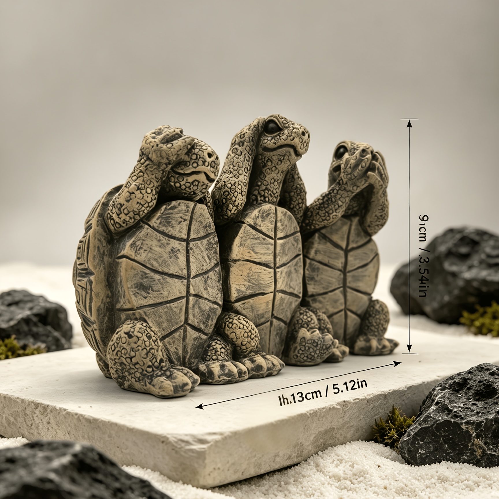 TEMU 3 Turtle Statues - , Hearing, Speaking Without Evil Resin Ornament / Turtle Collectible Gift, Perfect For Birthdays, Christmas, Easter,