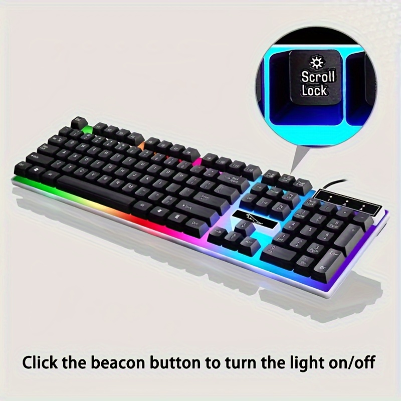 rgb gaming keyboard and mouse set wired usb 104 key keyboard with led lights compatible with pc ps4 one no battery required for pc gaming accessories details 5