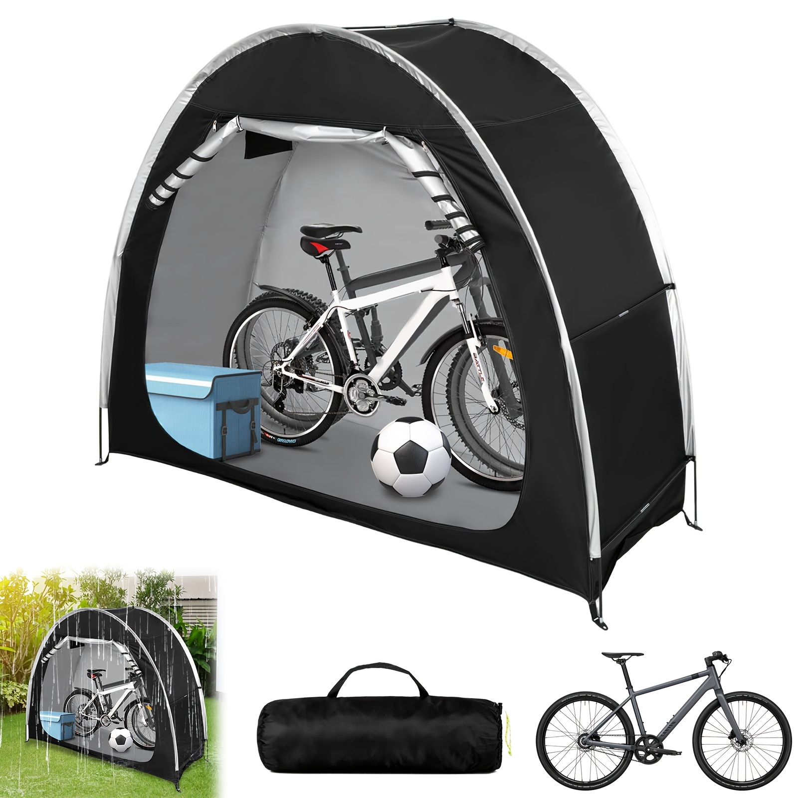 2 Bicycle Tents With Windows, Portable Bicycle Garage Equipped With Storage Bag, Can Store Tools, Bicycles