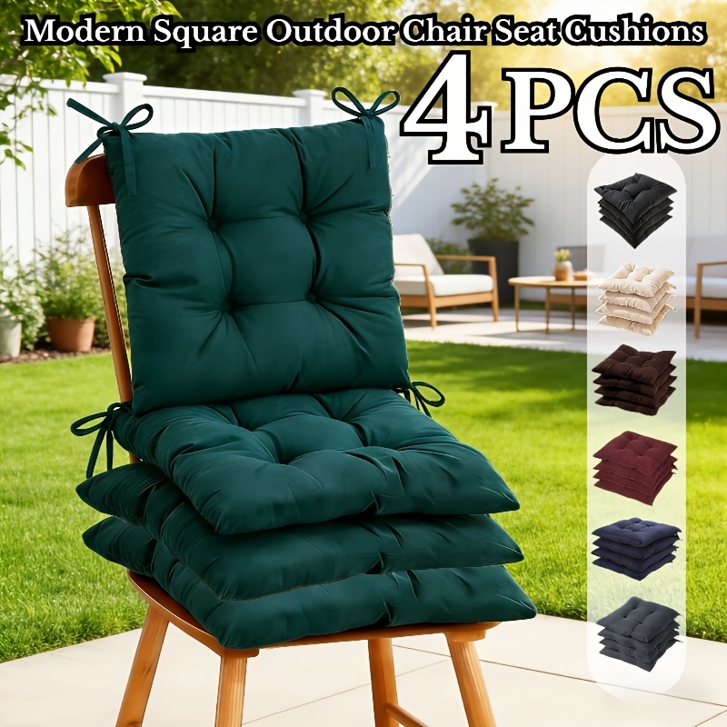 4pcs   outdoor chair cushion set outdoor chair cushions patio chair cushion chair cushions for dining chairs seat cushions for kitchen chairs soft and comfortable square chair pads with ties for office living room outdoor