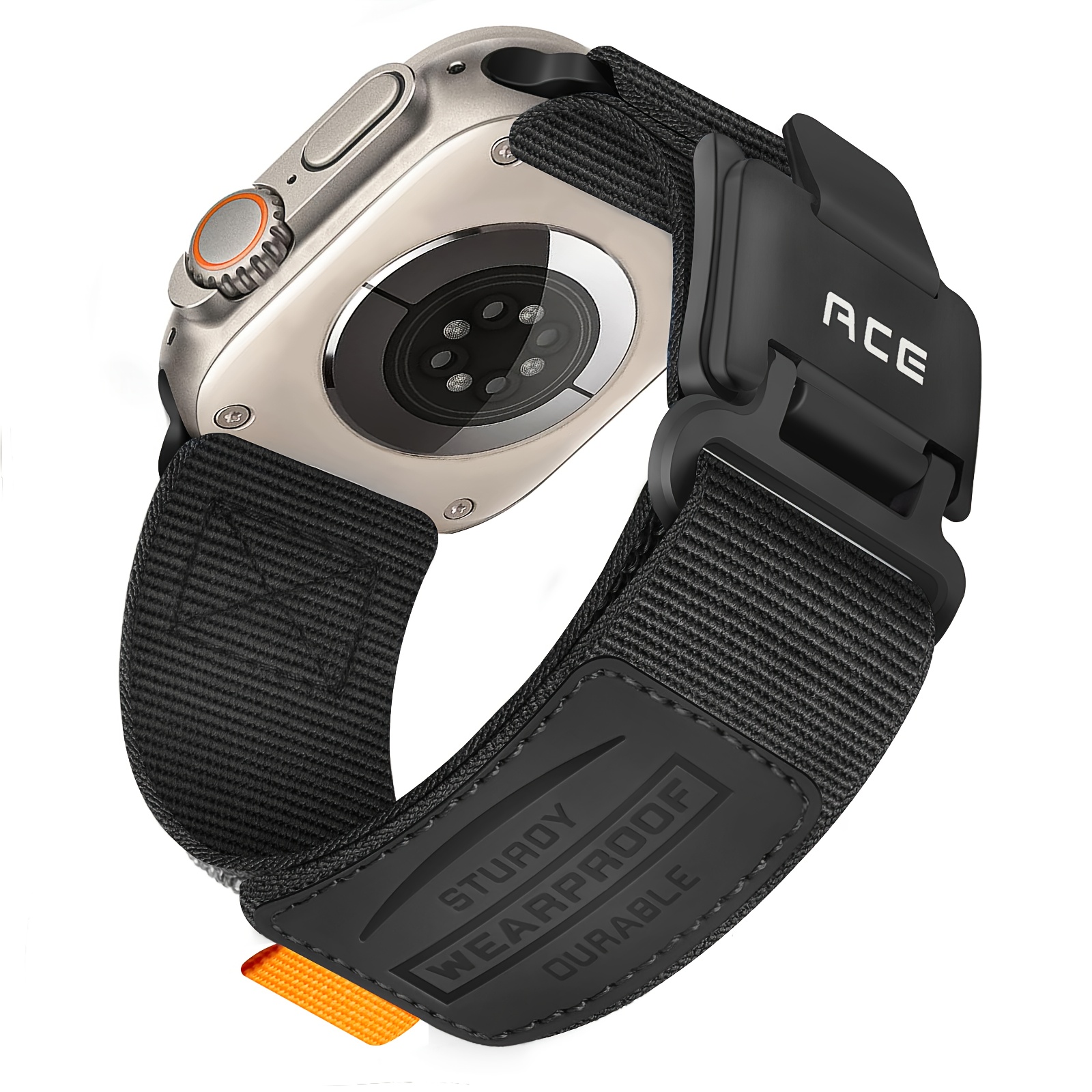 TEMU Nueva correa magnética de nailon duradero compatible con Apple Watch Series 10/9/8/7/6/5/4/3/2/1/Se/Ultra, con diseño de nailon tejido en bucle,