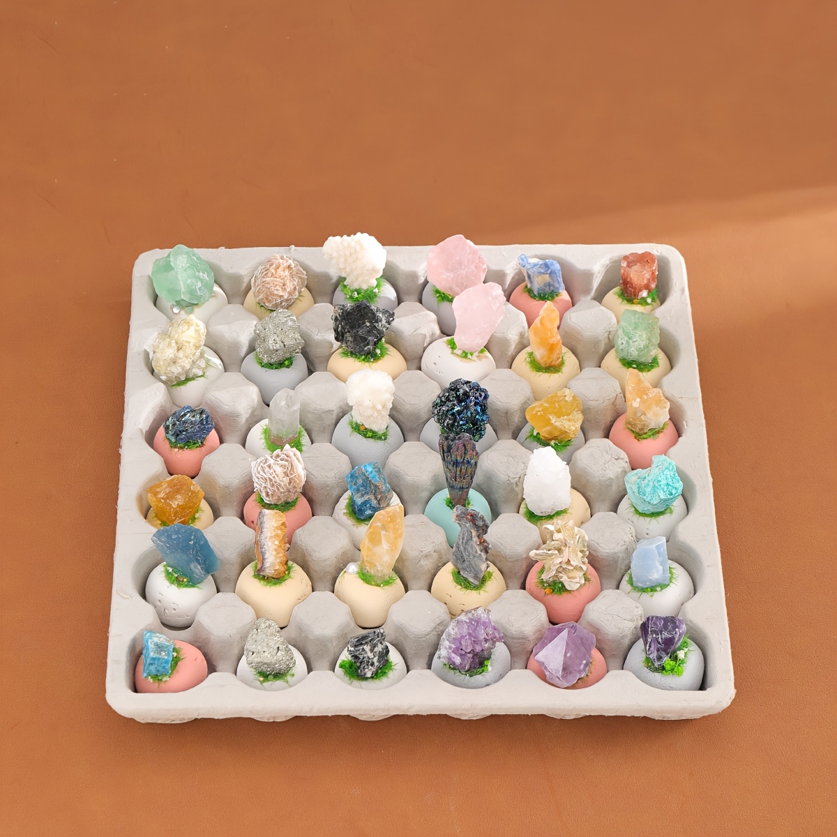 3/6/9/12/24/36pcs Random Natural Crystal Tiny Bean Raw Stones