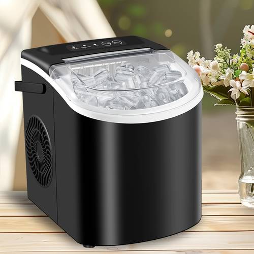 ice maker machine for countertops 26 lbs of ice in 24 hours and 9 ice cubes in with basket and scoop for self cleaning