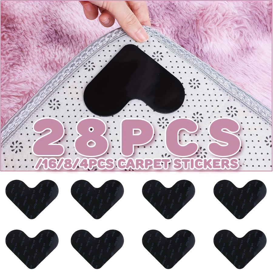 carpet stickers   in packs of 4 8 16 or 28 designed to prevent rugs from slipping and rolling at the edges   heart shaped stickers       details 0