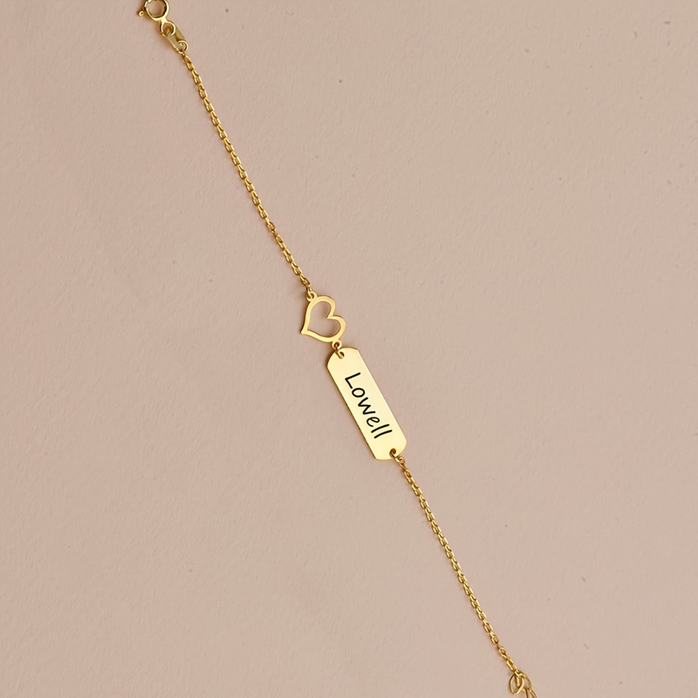 Personalized Engraved Heart Bracelet, Friendship Knot Gift