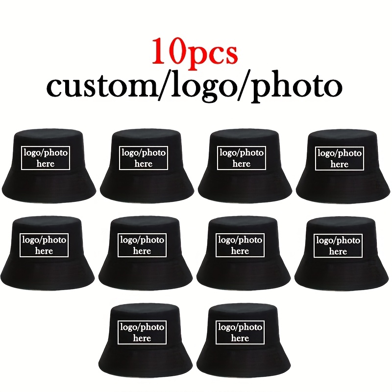 E-shop Anpassbare 6/10/12 Stück Herren-Bucket-Hüte - Doppelseitiges Design für Strand Angeln, 100% , Maschinenwaschbar, Leuchtende Farben für