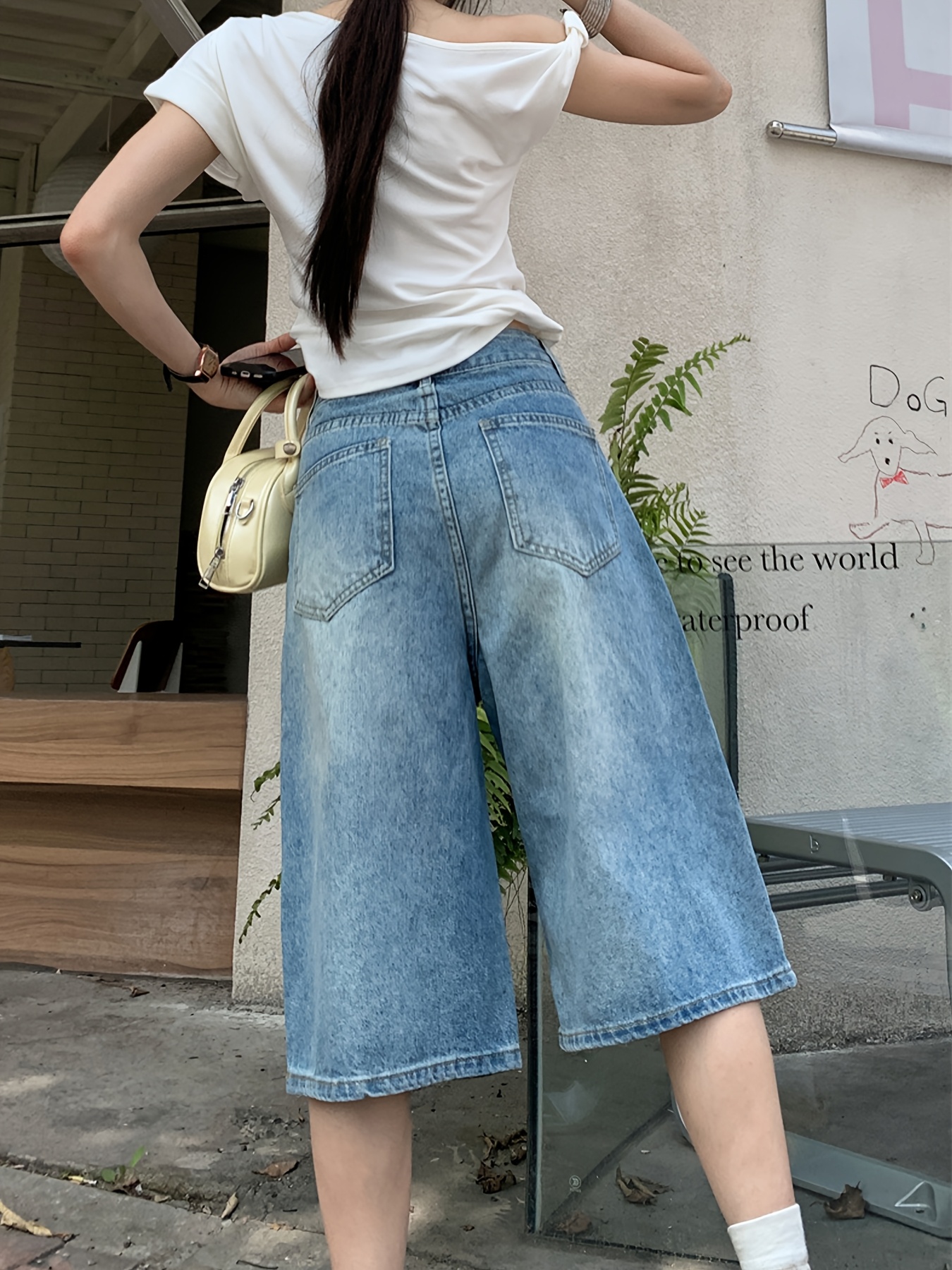 womens vintage non stretch length pants classic straight Temu Canada