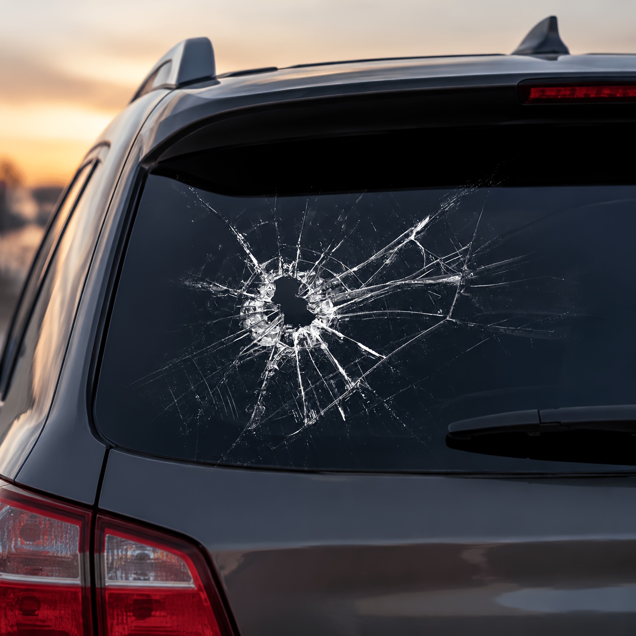 TEMU 2pcs Realistic Glass Window Stickers, Temporary Prank Glass Stickers, Cracked Screen Effect Stickers With Puncture Holes, Suitable For Car,