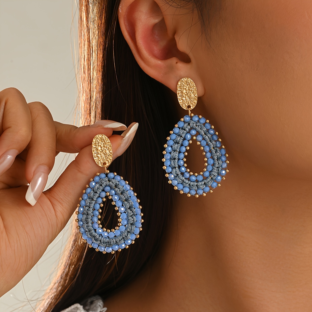 TEMU 1 di Orecchini Pendenti con Perline Fatte a in Stile Bohemien , Retro Etnici di Nicchia Versatili Facili da Indossare Eleganti Premium Lusso
