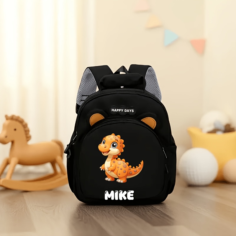 TEMU 1pc Personalized Custom Casual Bag With Cartoon Dinosaur Print, Customizable Name/number/date, Options, Small Size, Portable And Practical,
