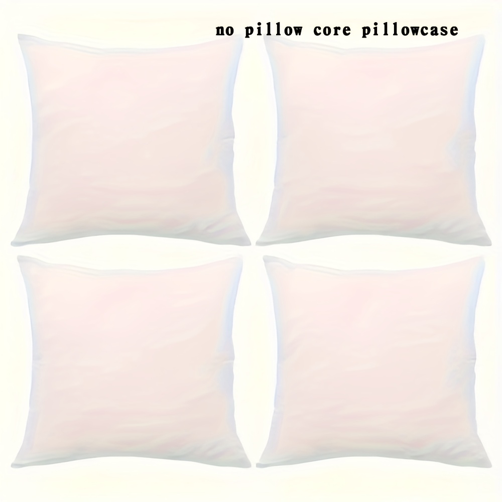 TEMU 4pcs Set Soft Plush Polyester Pillowcases - , Hypoallergenic With Zipper Closure For Living Room & Bedroom Decor