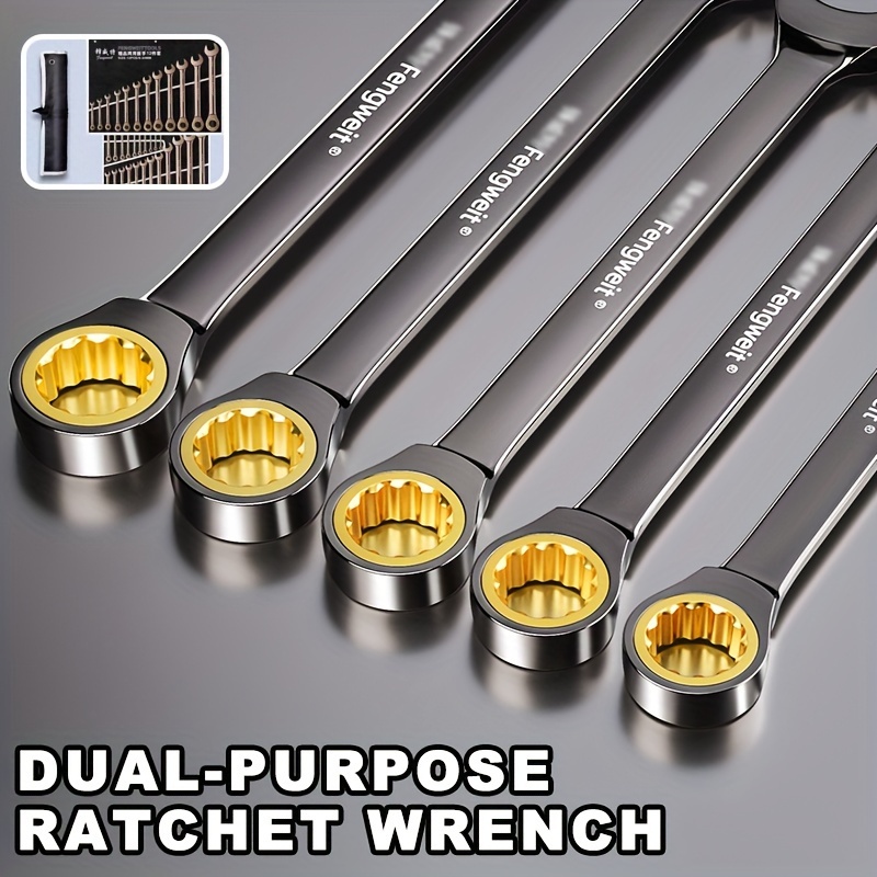 

6mm-32mm Ratchet Wrench Set, Forged From High-quality Chrome-vanadium Steel, Suitable For Home Improvement, Home Appliances, Mechanical Maintenance, Etc.