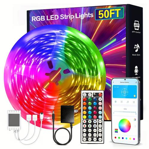 130 25 50 100 ft 40 7 5 meter led strip lights lights with app controlled remote rgb led 24v for bedroom home decorative music synchronized color changing lights