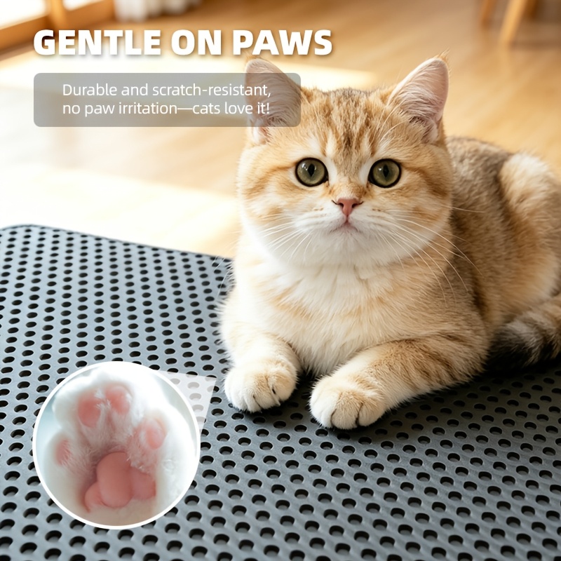 double layer cat litter mat classic honeycomb litter trapping mat urine proof   pad 45x60cm 55x75cm Product details 1
