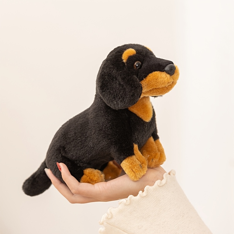 Image of Fluffy Puppy Dachshund Plush Toy Ultra Soft Stuffed Animal For All Ages Cutie Companion Adorable Gift For As Christmas Day And Easter Room Decor Festive Party Occasions