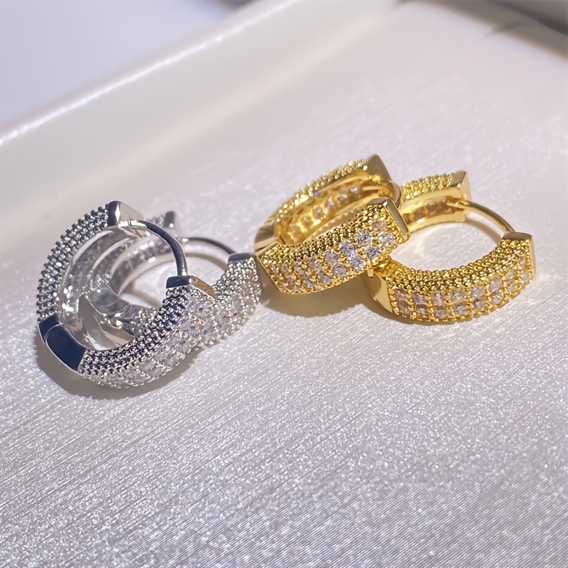 2pcs Boho Hoop Earrings for Women — Hypoallergenic Zirconia Inlay