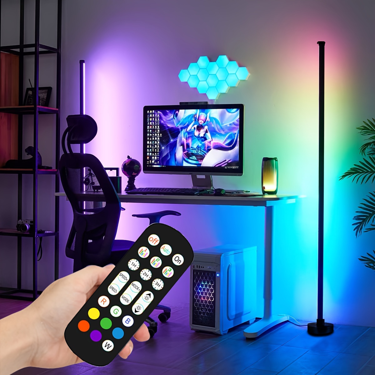 1pc 2pcs led smart floor lamp rgb dimmable pastel light with music function and timer usb lamp can be connected with remote control suitable for bedroom living room game room decorative atmosphere lighting can increase quality of life eid al adha mubarak details 3