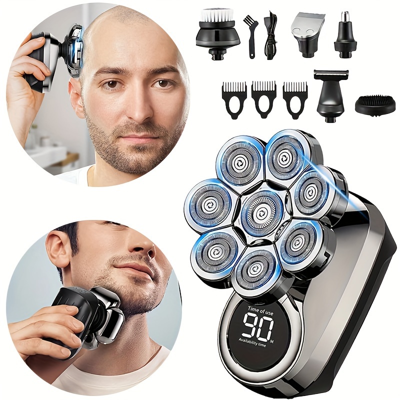 

Men's , 8d Upgraded 6 In 1 Bald , Men's Beard Grooming Kit, Cordless Rechargeable Bald