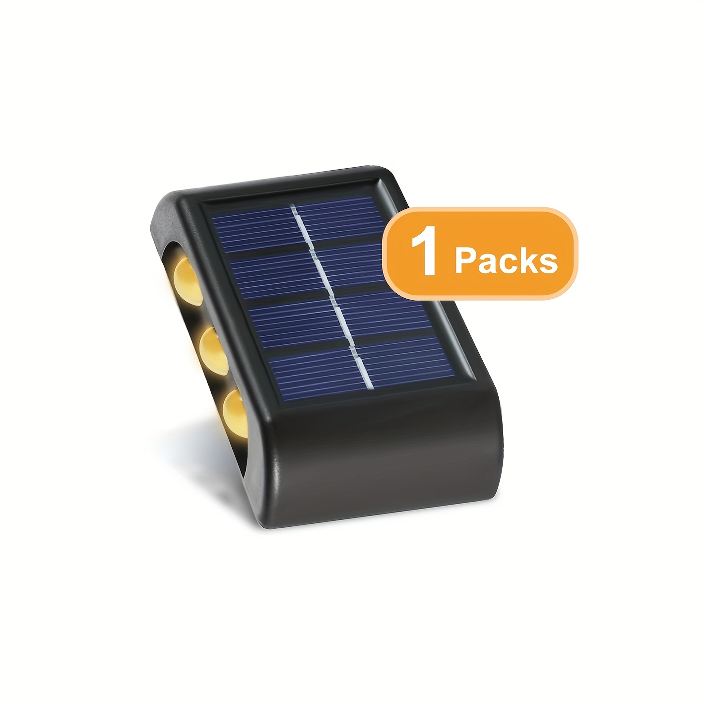 TEMU 1 Pack Lampe Murale Solaire, 6 LED Extérieures pour Terrasse, Applique Murale, Pour Cour, Rue, Clôture, Garage, Jardin Décoration Parfaite,