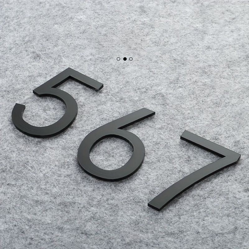 

Modern Acrylic 3d House Numbers, Self-adhesive Wall Mounted Door Numerals, No Electricity Needed - Durable Weather-resistant Material