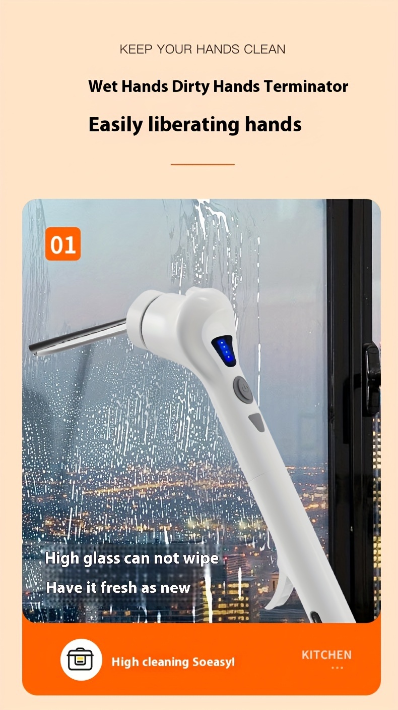 sprayable electric rotating cleaning brush electric cleaning brush wireless cleaning brush ip56 waterproof with 9 replaceable brush heads 9 in 1 with extended handle suitable for toilets bathrooms bathtubs tiles floors wooden floors cars details 11