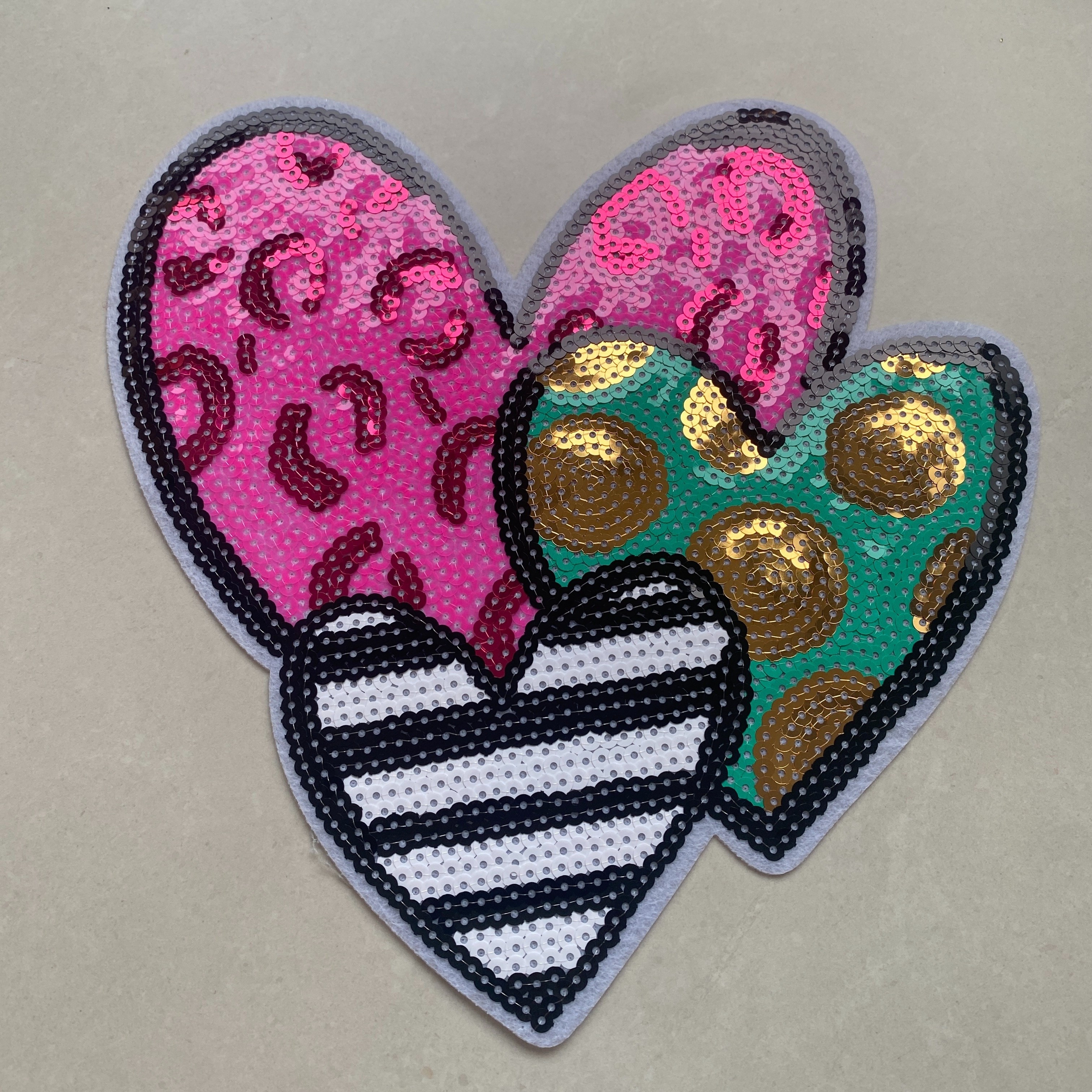 TEMU High-quality Sequin Heart Patches For Clothing, Iron-on Decorative Sequined Heart Fabric Patches