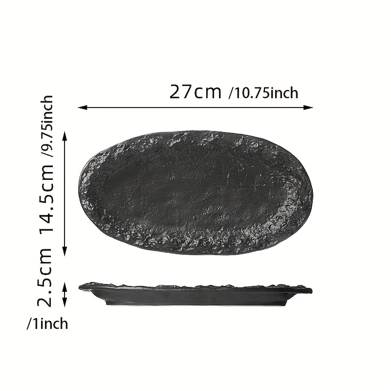 Ceramic Oval Fish Dish Plate - Elegant Steamed Fish Bowl with Wide Bowl Narrow Top for home & Commercial Kitchens, Restaurants, Hotels - Durable Ceramic Seafood Plate for presentation, Serving Fish, Seafood, Vegetables, Pasta, Rice Dishes