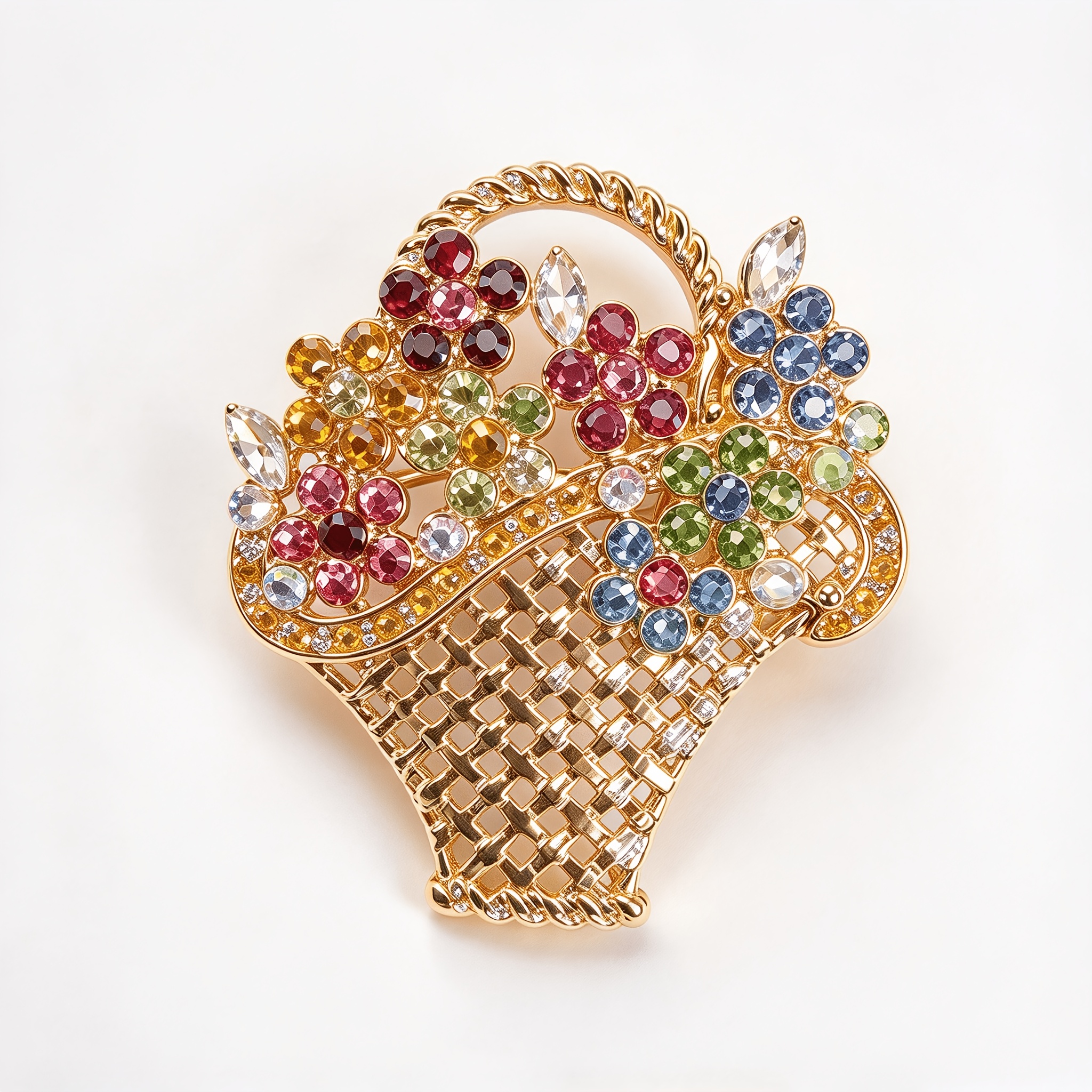 TEMU 1pc Broche Panier de Fleurs Nouveauté pour Femmes, Bijou Décoration Corsage Élégant pour Sorties Quotidiennes, Accessoire, Cadeau de Noël