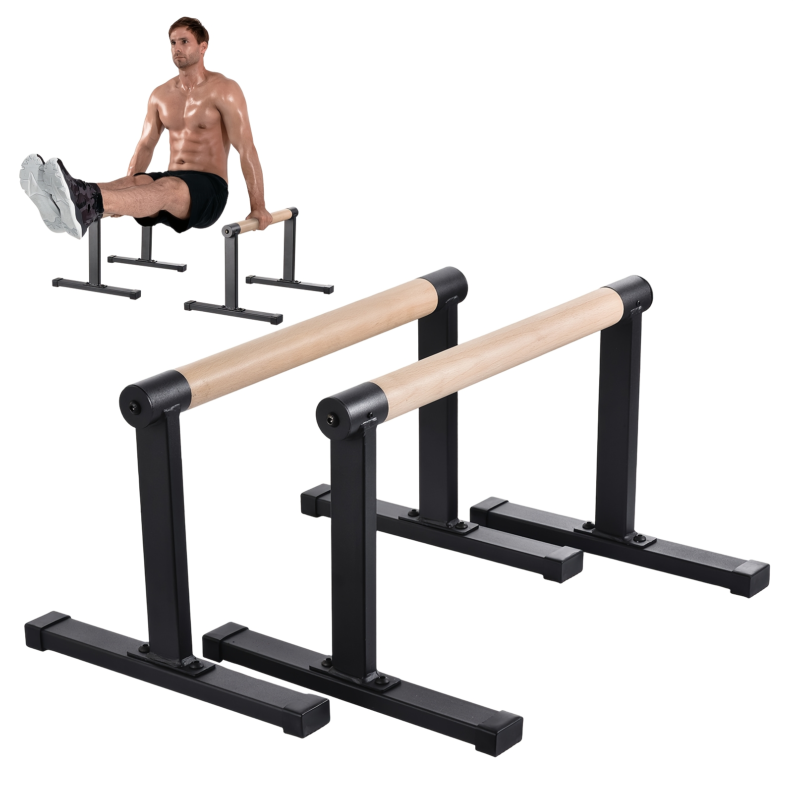 440.9 Lbs Push Up Bars Non-slip Parallettes, Ergonomic , H-shaped , Arm Strength Trainer For Handstands And Upper Body