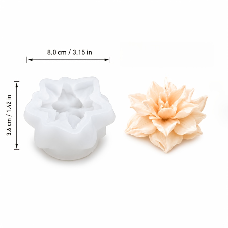 TEMU Resin Silicone Mold, Flower-shaped Silicone Candle Mold, Easy To Demold, Used For Scented Candle Making, Resin Decorative Ornaments, Holiday