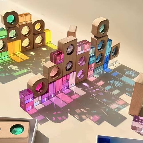 item picture large acrylic building blocks childrens gift set high ow synthetic gemstone stackable educational toy for kids aged 3 12 and office decor