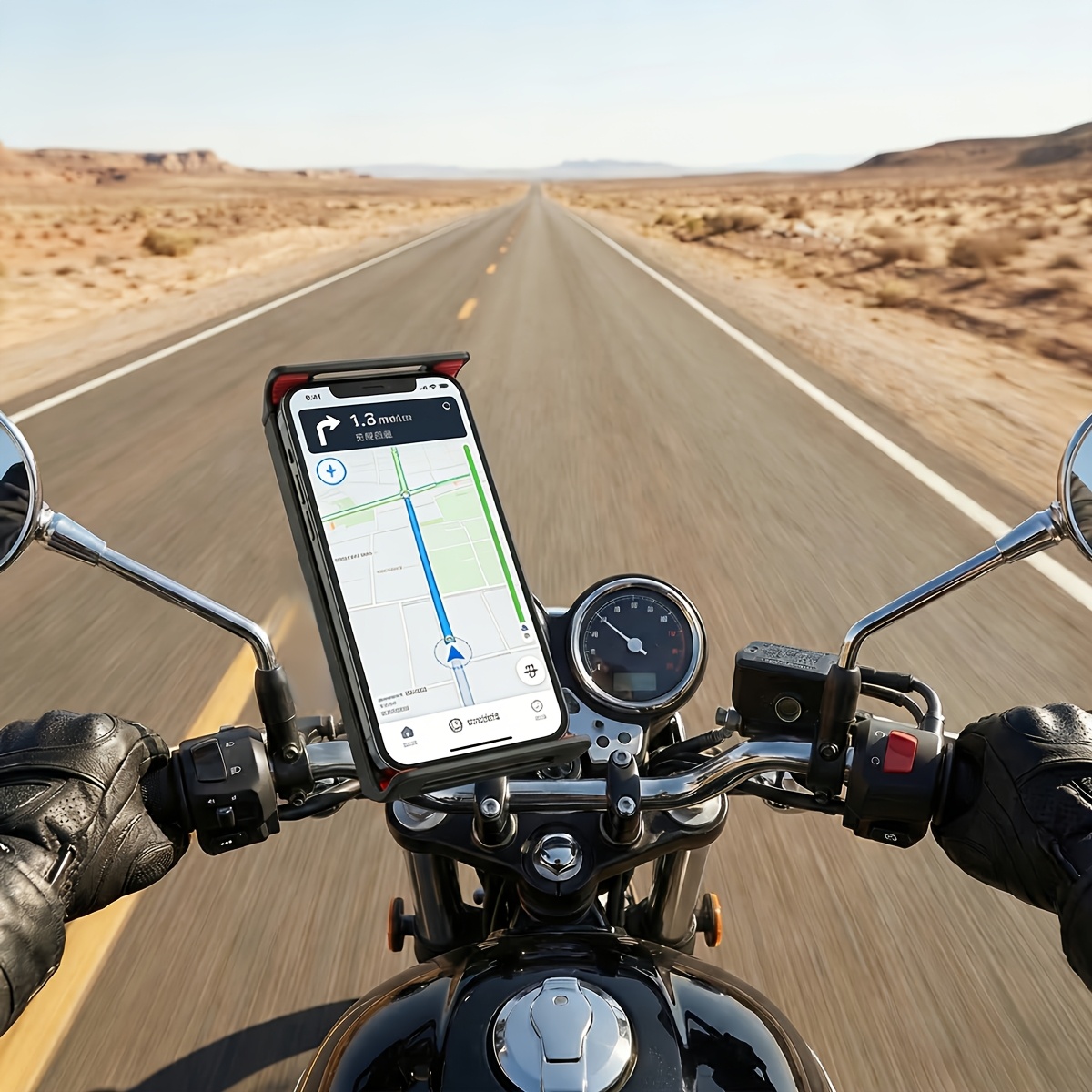 TEMU Soporte móvil para teléfono de motocicleta ABS resistente, ajustable, agarre , adecuado para motos con decoración – Especial para motociclistas,