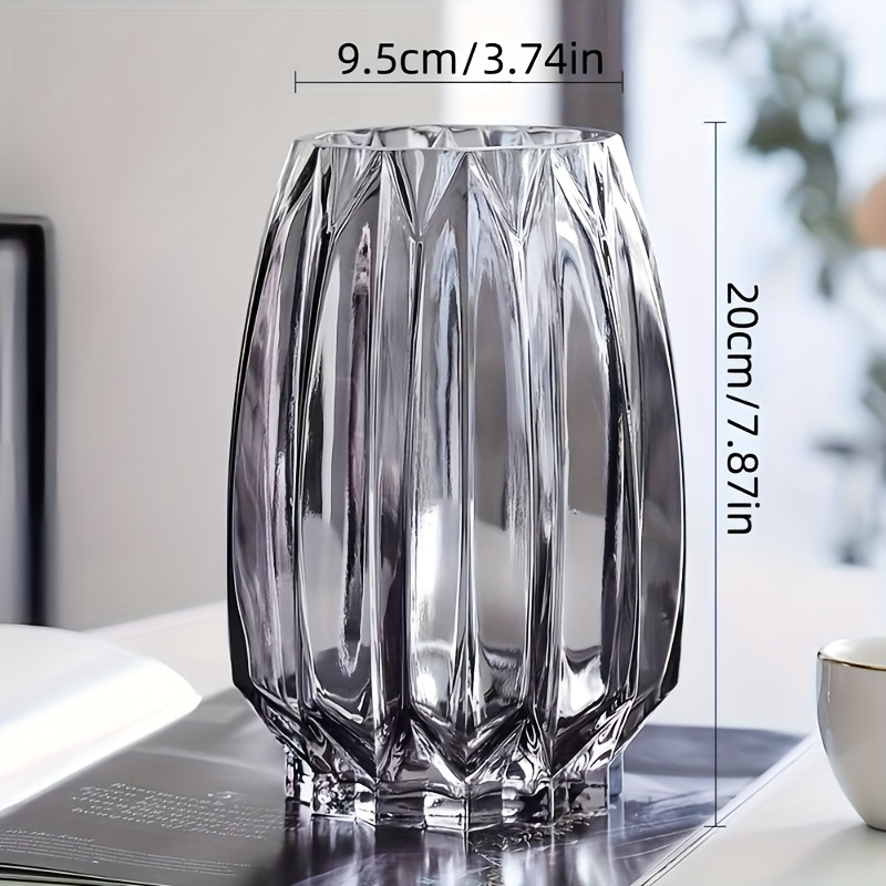 1pc Bohemian Style Transparent Round Vase, Suitable For Rose Bouquets In Water, Home Decoration, Table Decoration, Kitchen And Living Room Accessories.