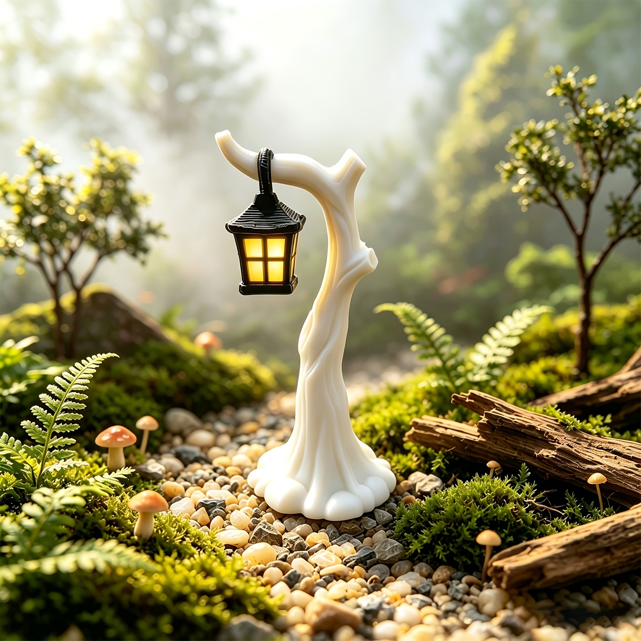 TEMU Navidad 1 Set Adornos de Decoración de Paisaje en Miniatura, y Luces de Árbol Navideño en Miniatura de Plástico, Adiciones de Paisaje en